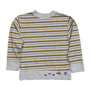 Vintage Healthtex Shirt Boys Size 7x Gray Stripe Long Sleeve Detective